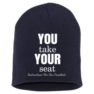Instructions For Our President You Take Your Seat Biden's Cue Cards Short Acrylic Beanie