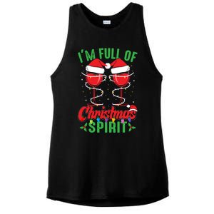 I'm Full Of Christmas Spirit Funny Wine Ing Xmas Party Funny Gift Ladies PosiCharge Tri-Blend Wicking Tank