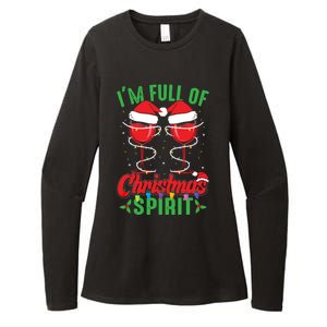 I'm Full Of Christmas Spirit Funny Wine Ing Xmas Party Funny Gift Womens CVC Long Sleeve Shirt