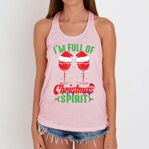 I'm Full Of Christmas Spirit Funny Wine Ing Xmas Party Funny Gift Women's Knotted Racerback Tank