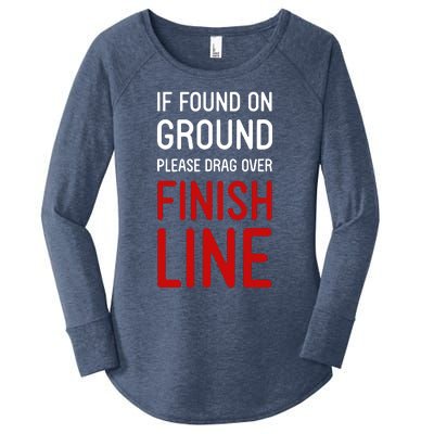 If Found On Ground Please Drag Over Finish Line Runner Women's Perfect Tri Tunic Long Sleeve Shirt