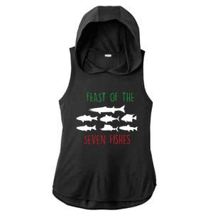 Italy Feast Of The Seven Fishes Italian Christmas Eve Ladies PosiCharge Tri-Blend Wicking Draft Hoodie Tank