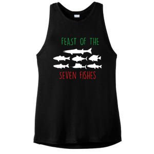 Italy Feast Of The Seven Fishes Italian Christmas Eve Ladies PosiCharge Tri-Blend Wicking Tank