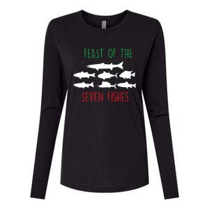 Italy Feast Of The Seven Fishes Italian Christmas Eve Womens Cotton Relaxed Long Sleeve T-Shirt