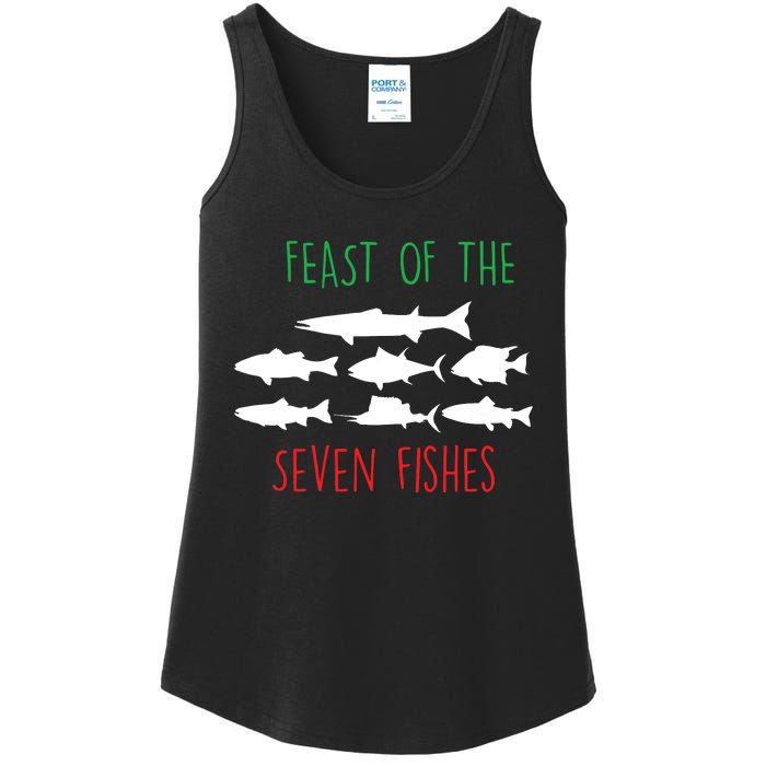 Italy Feast Of The Seven Fishes Italian Christmas Eve Ladies Essential Tank