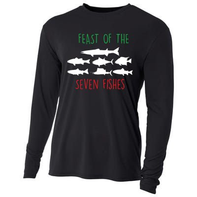 Italy Feast Of The Seven Fishes Italian Christmas Eve Cooling Performance Long Sleeve Crew