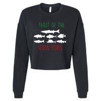 Italy Feast Of The Seven Fishes Italian Christmas Eve Cropped Pullover Crew