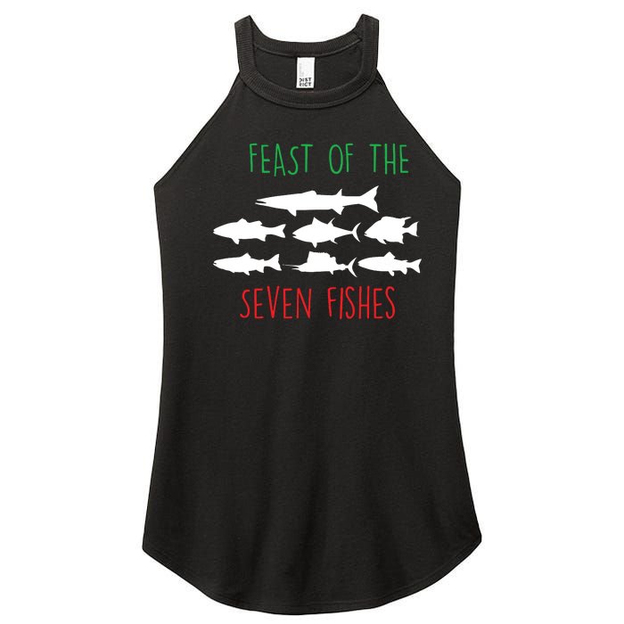 Italy Feast Of The Seven Fishes Italian Christmas Eve Women's Perfect Tri Rocker Tank