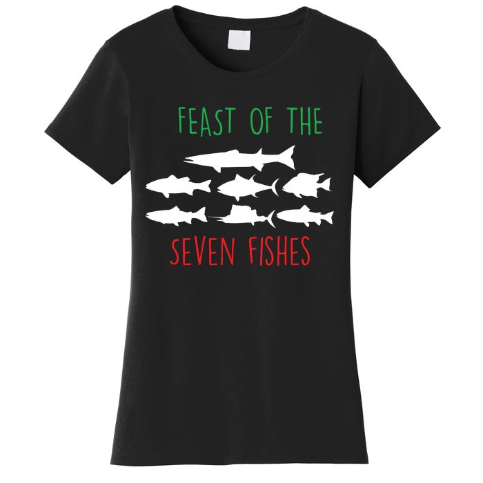 Italy Feast Of The Seven Fishes Italian Christmas Eve Women's T-Shirt