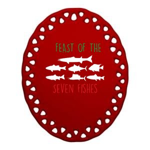 Italy Feast Of The Seven Fishes Italian Christmas Eve Ceramic Oval Ornament