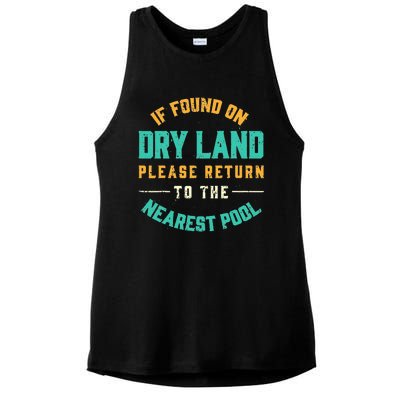 If Found On Dry Land Return To The Nearest Pool Ladies PosiCharge Tri-Blend Wicking Tank