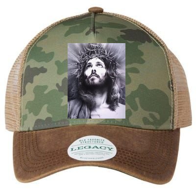 Image Face Of Jesus On A Cross With Crown Of Thorns Legacy Tie Dye Trucker Hat