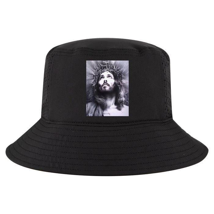 Image Face Of Jesus On A Cross With Crown Of Thorns Cool Comfort Performance Bucket Hat