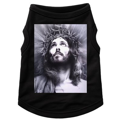 Image Face Of Jesus On A Cross With Crown Of Thorns Doggie Tank