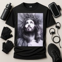 Image Face Of Jesus On A Cross With Crown Of Thorns Performance Shirt