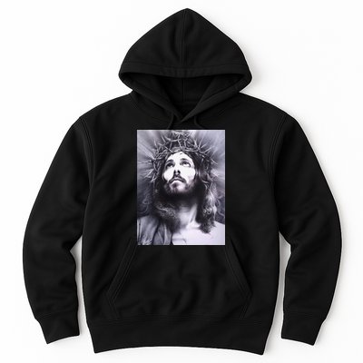 Image Face Of Jesus On A Cross With Crown Of Thorns Hoodie