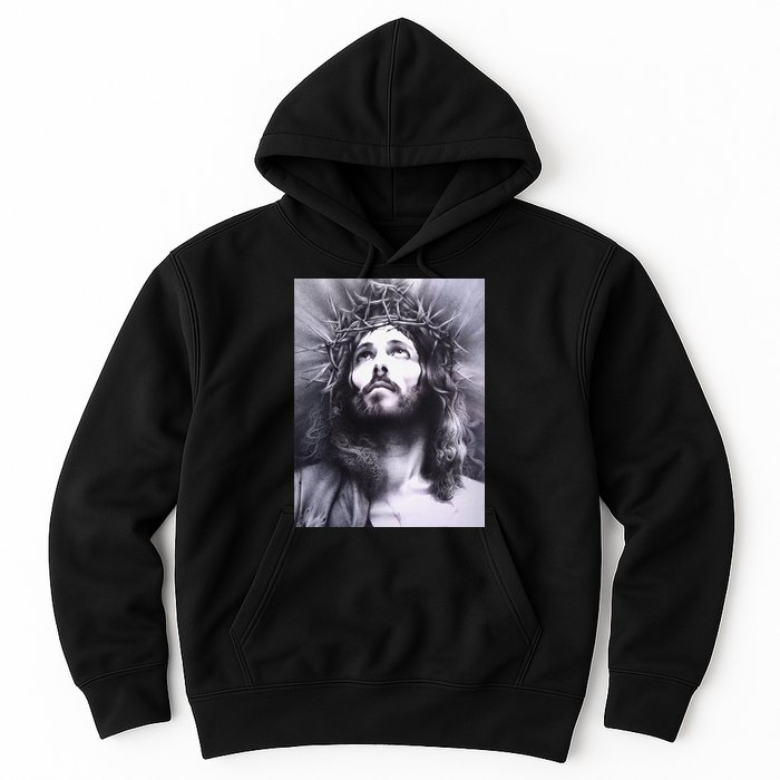 Image Face Of Jesus On A Cross With Crown Of Thorns Hoodie
