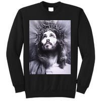 Image Face Of Jesus On A Cross With Crown Of Thorns Sweatshirt