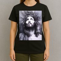 Image Face Of Jesus On A Cross With Crown Of Thorns T-Shirt