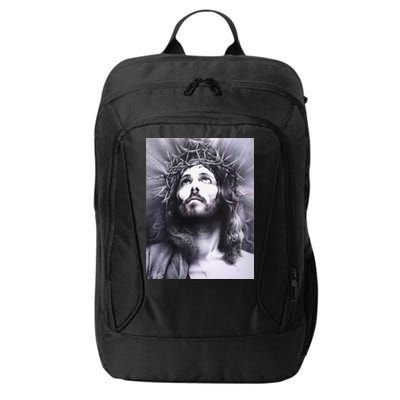 Image Face Of Jesus On A Cross With Crown Of Thorns City Backpack