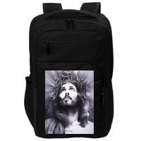 Image Face Of Jesus On A Cross With Crown Of Thorns Impact Tech Backpack