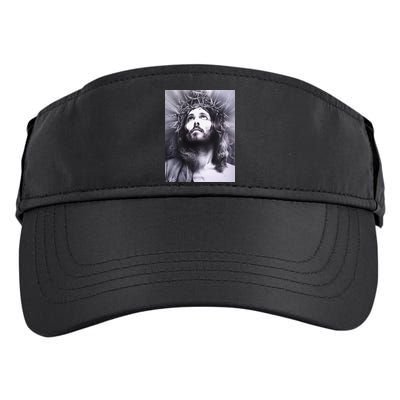Image Face Of Jesus On A Cross With Crown Of Thorns Adult Drive Performance Visor