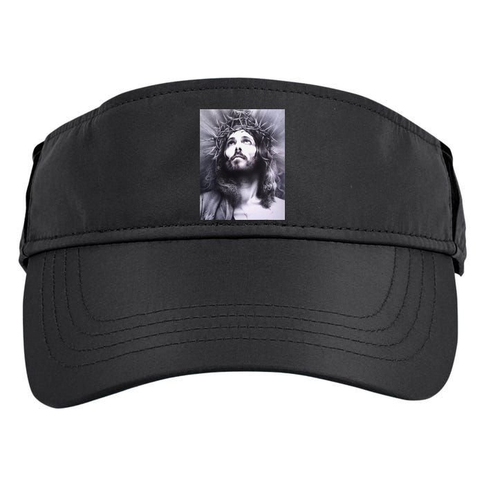 Image Face Of Jesus On A Cross With Crown Of Thorns Adult Drive Performance Visor