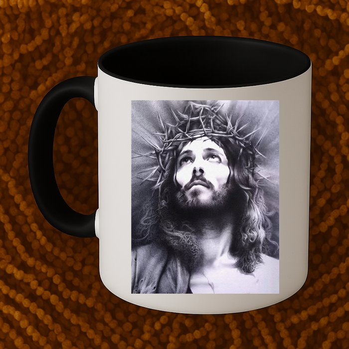 Image Face Of Jesus On A Cross With Crown Of Thorns Mug
