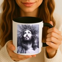 Image Face Of Jesus On A Cross With Crown Of Thorns Mug