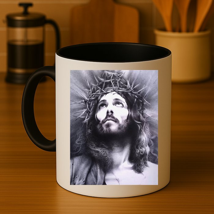 Image Face Of Jesus On A Cross With Crown Of Thorns Mug