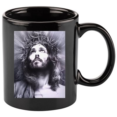 Image Face Of Jesus On A Cross With Crown Of Thorns 11oz C Handle Ceramic Mug