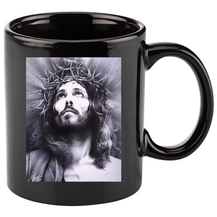 Image Face Of Jesus On A Cross With Crown Of Thorns 11oz C Handle Ceramic Mug