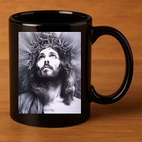 Image Face Of Jesus On A Cross With Crown Of Thorns 11oz C Handle Ceramic Mug