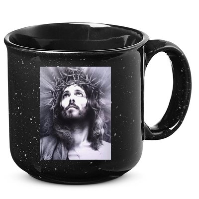 Image Face Of Jesus On A Cross With Crown Of Thorns 15oz Campfire Ceramic Mug