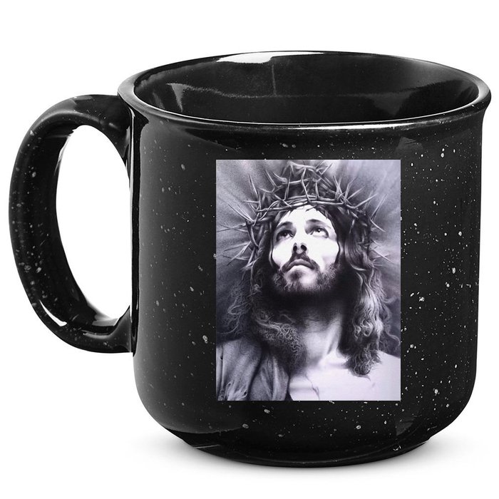 Image Face Of Jesus On A Cross With Crown Of Thorns 15oz Campfire Ceramic Mug