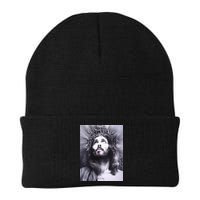 Image Face Of Jesus On A Cross With Crown Of Thorns Beanie