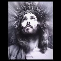 Image Face Of Jesus On A Cross With Crown Of Thorns Drawstring Bag