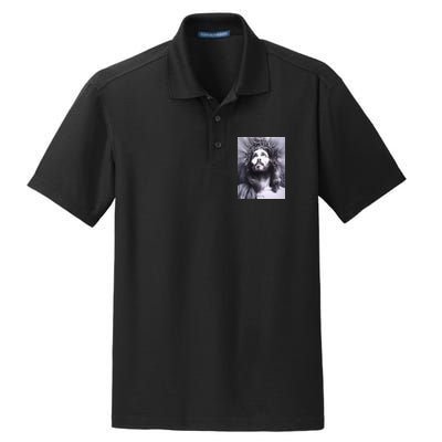 Image Face Of Jesus On A Cross With Crown Of Thorns Dry Zone Grid Polo