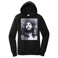 Image Face Of Jesus On A Cross With Crown Of Thorns Women's Pullover Hoodie
