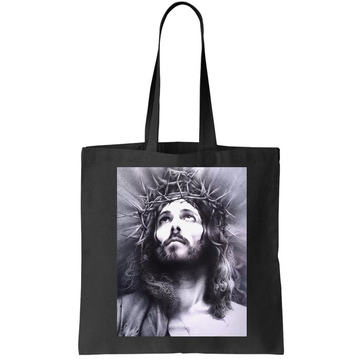 Image Face Of Jesus On A Cross With Crown Of Thorns Bag