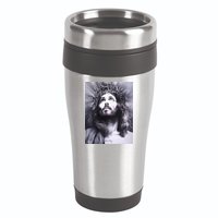 Image Face Of Jesus On A Cross With Crown Of Thorns 16oz Travel Tumbler