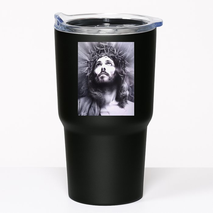 Image Face Of Jesus On A Cross With Crown Of Thorns Tumbler