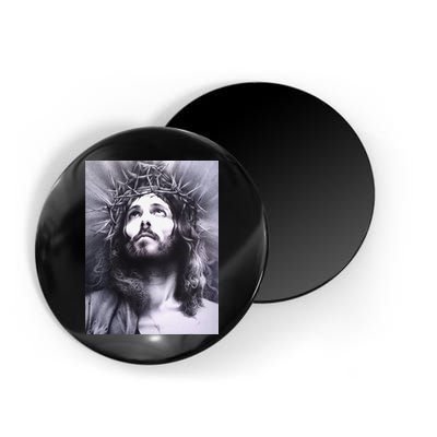 Image Face Of Jesus On A Cross With Crown Of Thorns Magnet