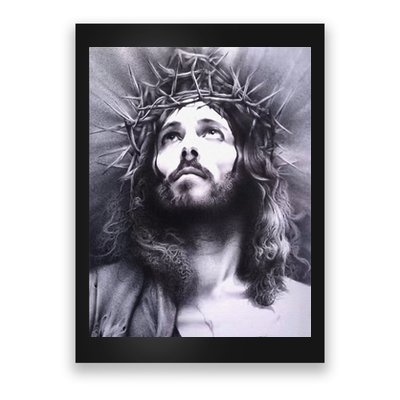 Image Face Of Jesus On A Cross With Crown Of Thorns Poster