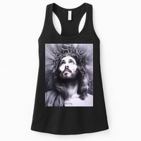 Image Face Of Jesus On A Cross With Crown Of Thorns Womens Tank Top