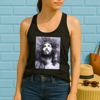 Image Face Of Jesus On A Cross With Crown Of Thorns Womens Tank Top
