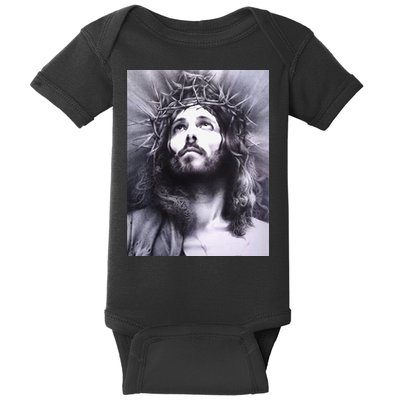 Image Face Of Jesus On A Cross With Crown Of Thorns Baby Bodysuit