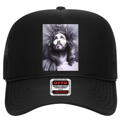 Image Face Of Jesus On A Cross With Crown Of Thorns Trucker Hat
