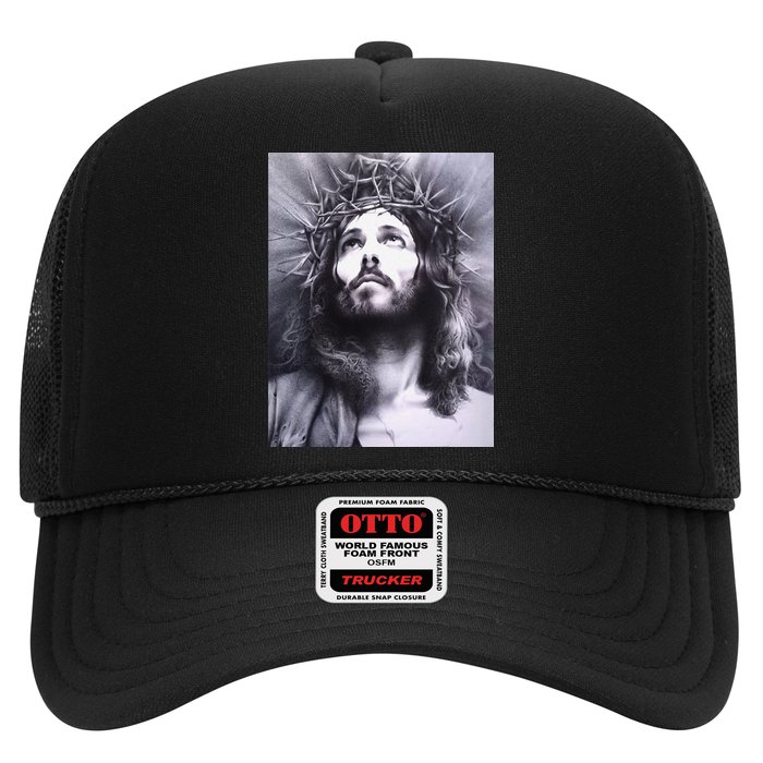 Image Face Of Jesus On A Cross With Crown Of Thorns Trucker Hat