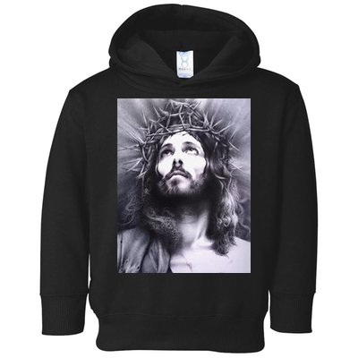 Image Face Of Jesus On A Cross With Crown Of Thorns Toddler Hoodie